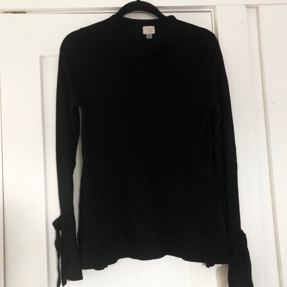 Black soft sweater with ties (New with tags!)